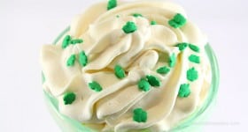 Shamrock Shake with Bailey's Whipped Cream from www.chocolatemoosey.com