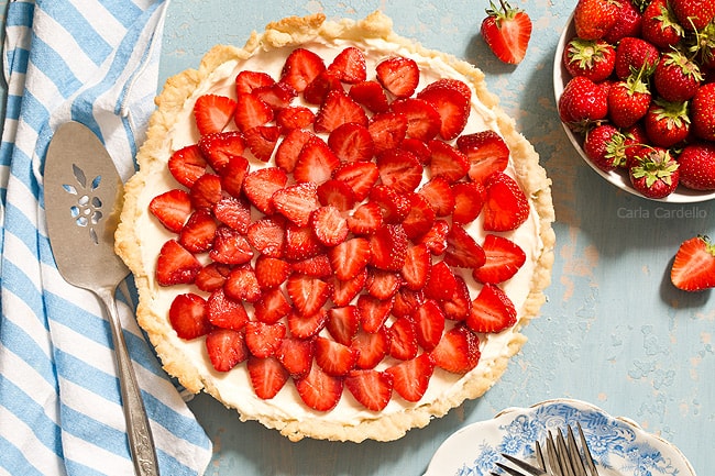 Strawberry Cream Cheese Tart is like eating a strawberry pie and cheesecake in one bite. 