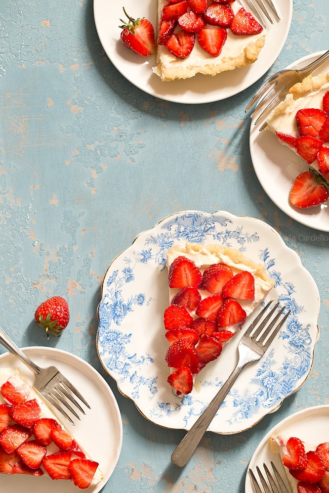 Slice of Strawberry Cream Cheese Tart