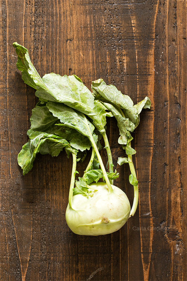 Kohlrabi on brown table