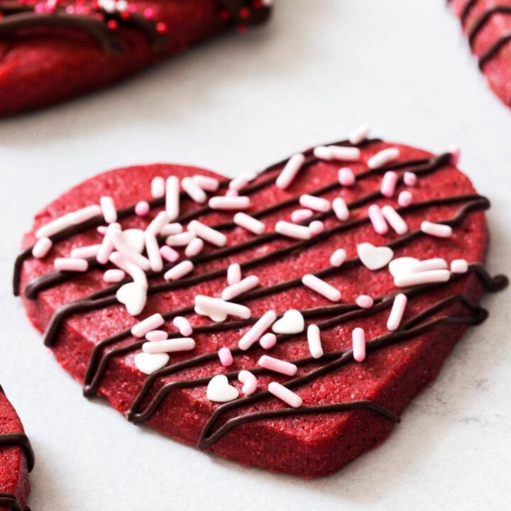 Decorated Red Velvet Cut Out Cookies
