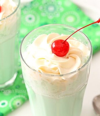 Copycat McDonald's Shamrock Shake with optional Irish Cream Whipped Cream