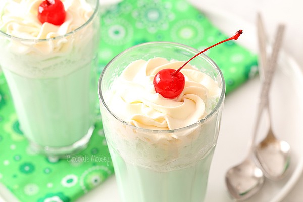 Copycat McDonald's Shamrock Shake with optional Irish Cream Whipped Cream