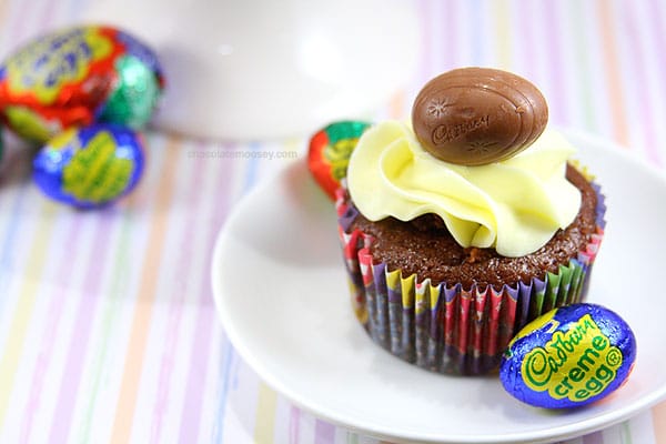 Cadbury Creme Egg Cupcakes | www.chocolatemoosey.com
