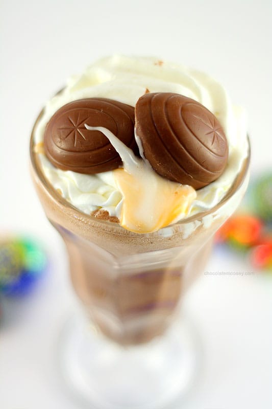 Your favorite Cadbury creme egg dessert in milkshake form! Chocolate ice cream and homemade fondant cream blended together for a sinful Cadbury Creme Egg Milkshake, just in time for Easter.