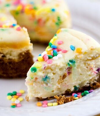 Slice of Mini Funfetti Cheesecake