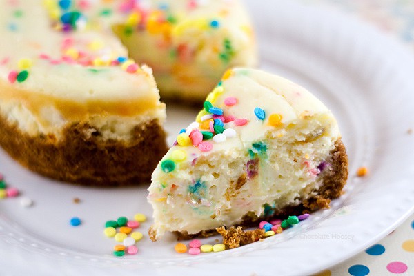 Slice of Mini Funfetti Cheesecake