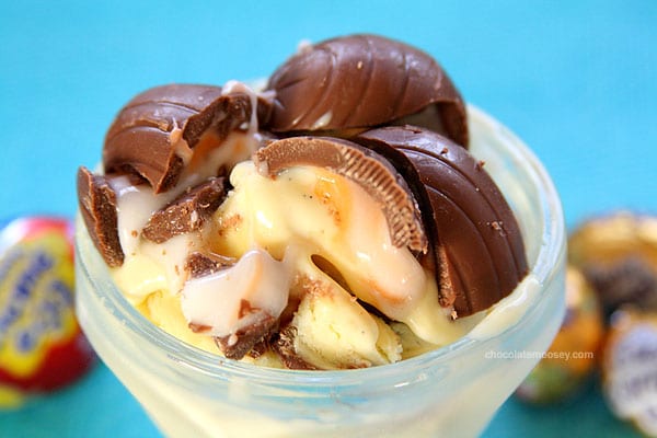 Cadbury Creme Egg Ice Cream | www.chocolatemoosey.com