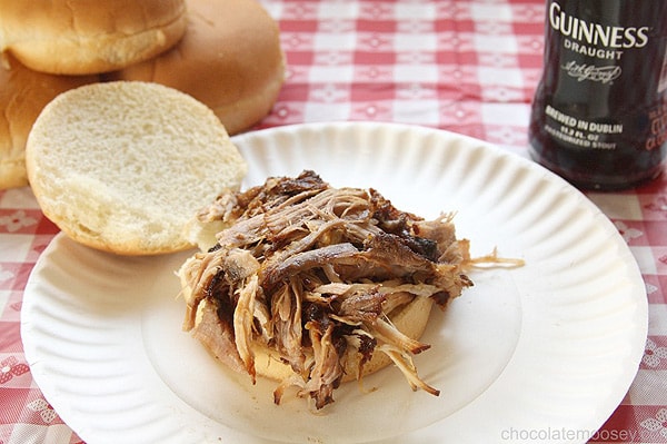 Guinness Pulled Pork Sandwiches made without a slow cooker