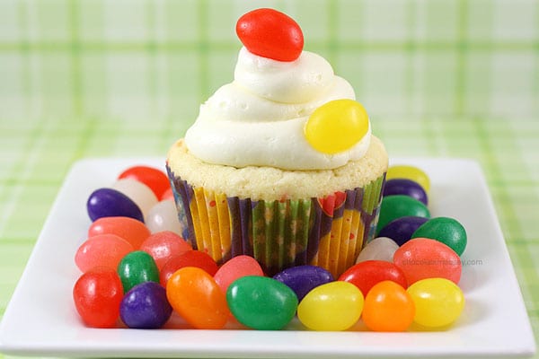 Jelly Bean Cupcakes | www.chocolatemoosey.com