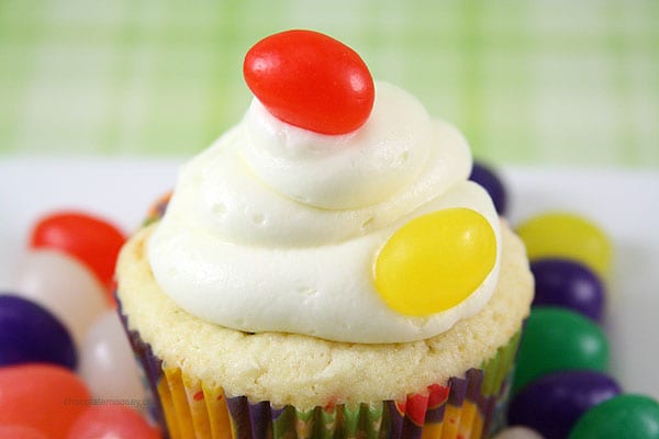 Jelly Bean Cupcakes | www.chocolatemoosey.com