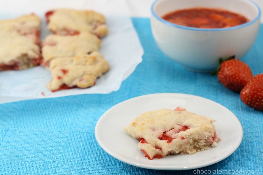 Strawberry Cream Biscuits with Strawberry Sauce