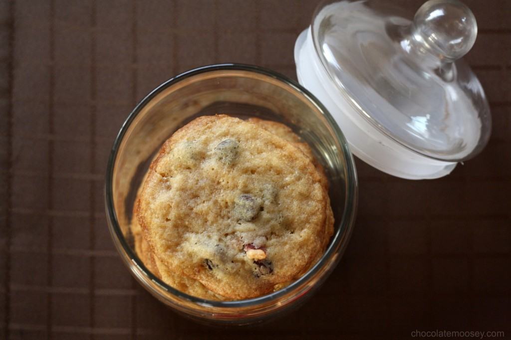Bacon and Dried Cherry Chocolate Chip Cookies from www.chocolatemoosey.com