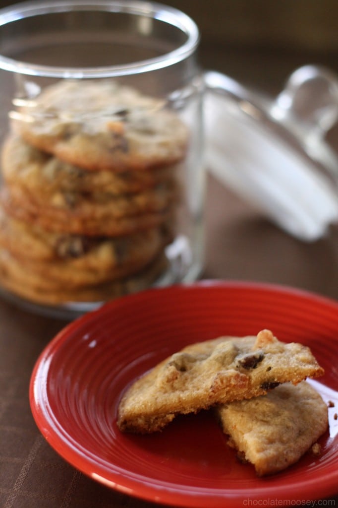Bacon and Dried Cherry Chocolate Chip Cookies from www.chocolatemoosey.com