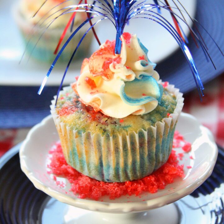 Red, White, and Blue Firecracker Cupcakes