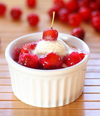 Craving dessert that makes only one serving? Learn how to make homemade One Serving Cherry Pie Filling from scratch for one person!