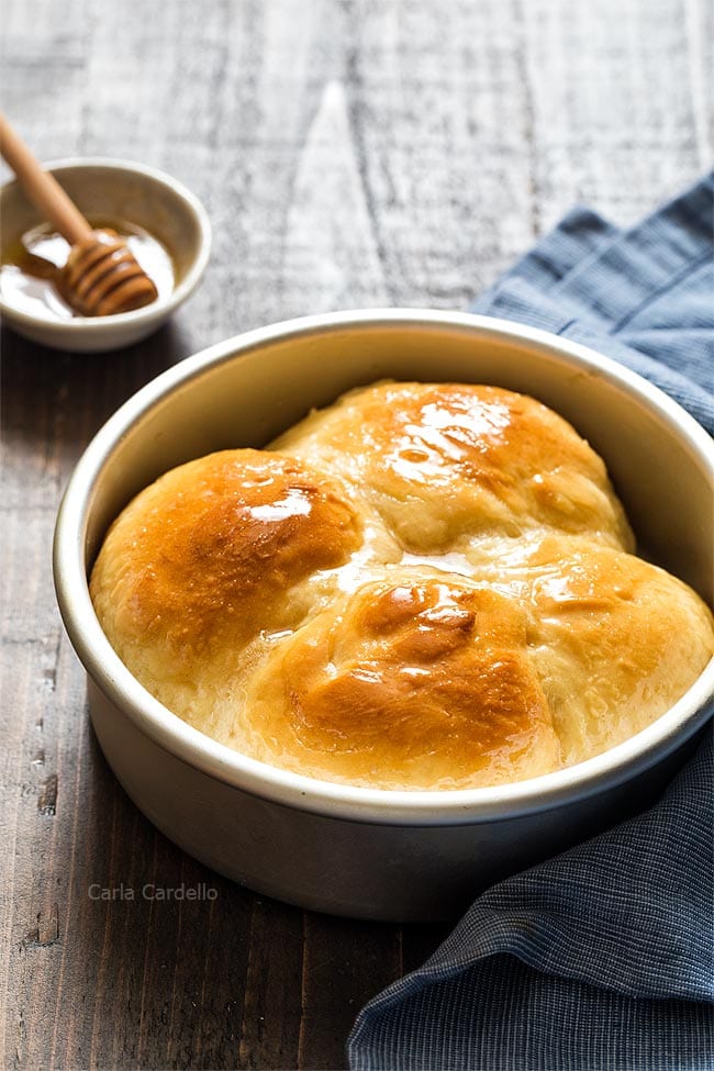 Pan filled with small batch yeast rolls