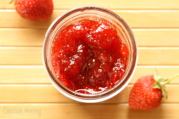 Strawberry jam in a jar