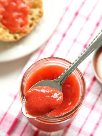 Strawberry Curd on a spoon