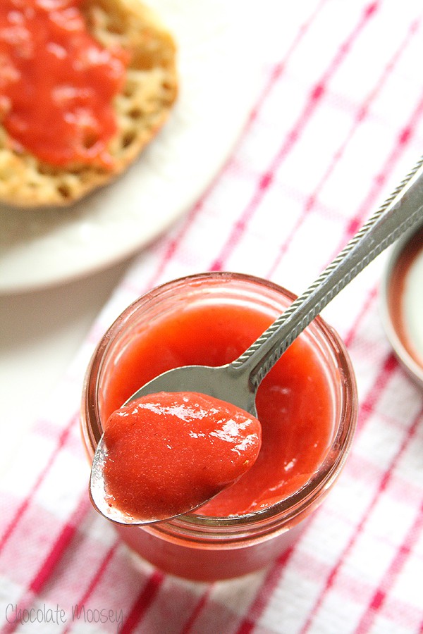 Strawberry Curd on a spoon