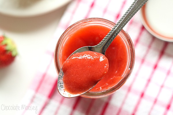 Strawberry Curd on a spoon