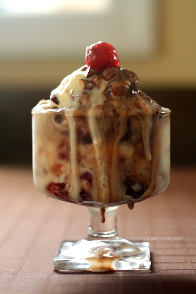 Dark Truffle, Candied Cherry, and Toasted Almond Ice Cream from www.chocolatemoosey.com