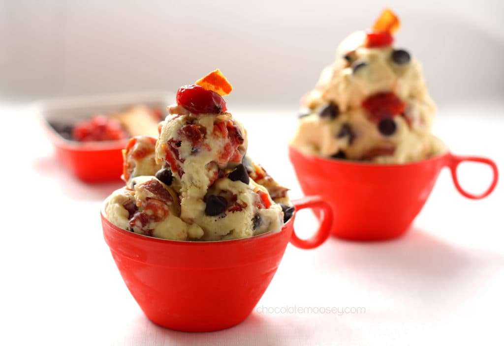Candied Cherry and Bacon Chocolate Chip Ice Cream from www.chocolatemoosey.com