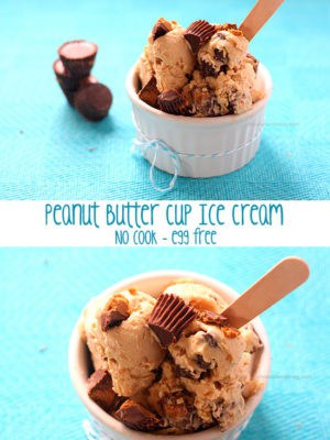 Peanut Butter Cup Ice Cream (No Cook, Egg Free)
