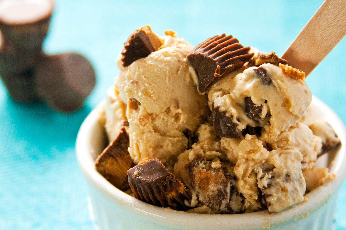 Close up of peanut butter cup ice cream