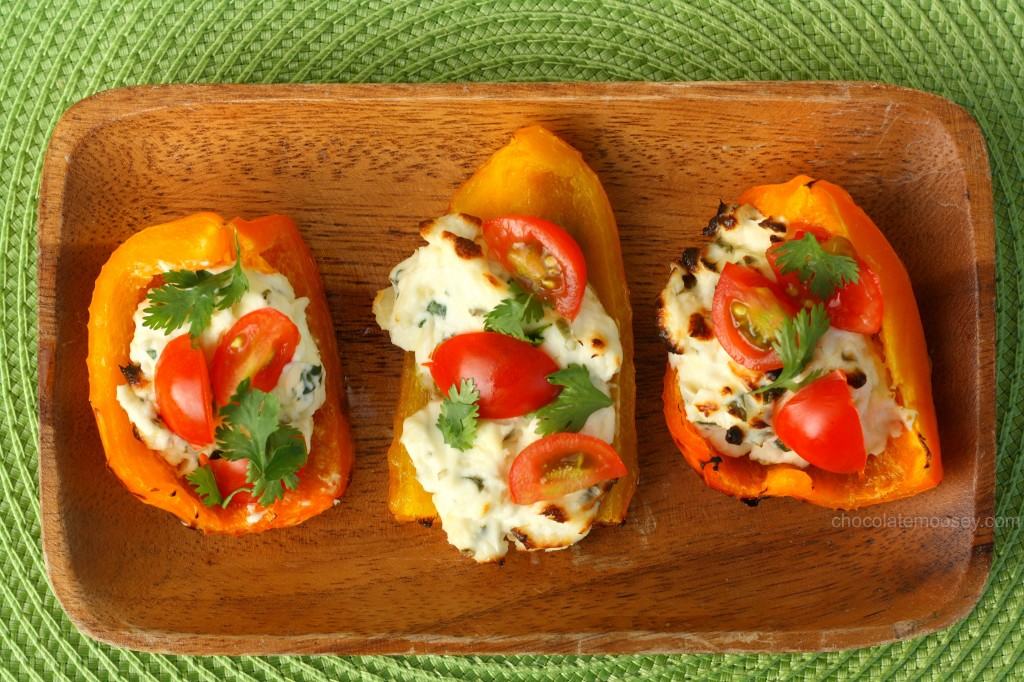 Herbed Cream Cheese Grilled Bell Pepper Boats