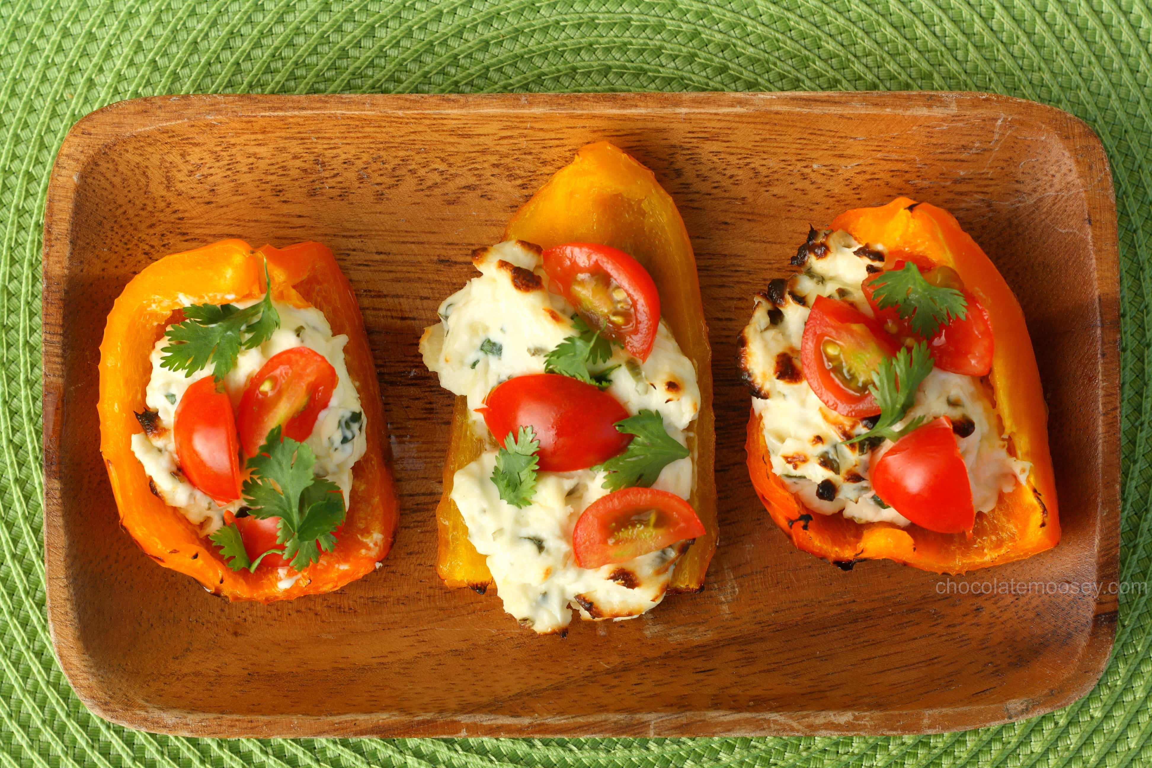 Herbed Cream Cheese Grilled Bell Pepper Boats from www.chocolatemoosey