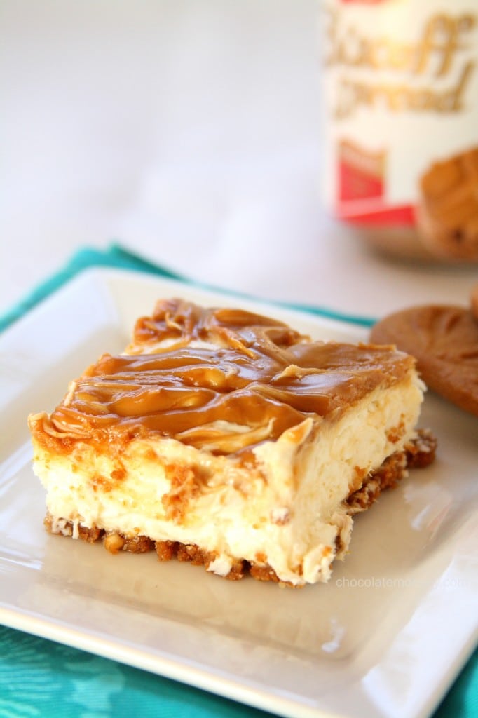 No-Bake Egg-Free Biscoff Swirl Cheesecake from www.chocolatemoosey.com