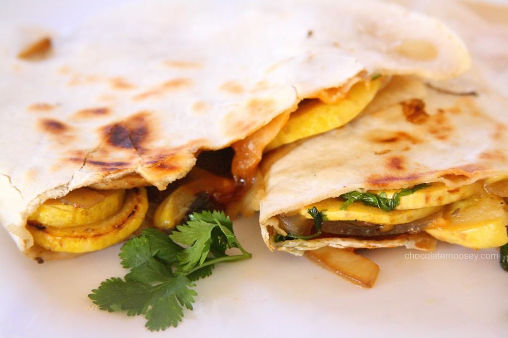 Summer Squash and Mushroom Quesadillas