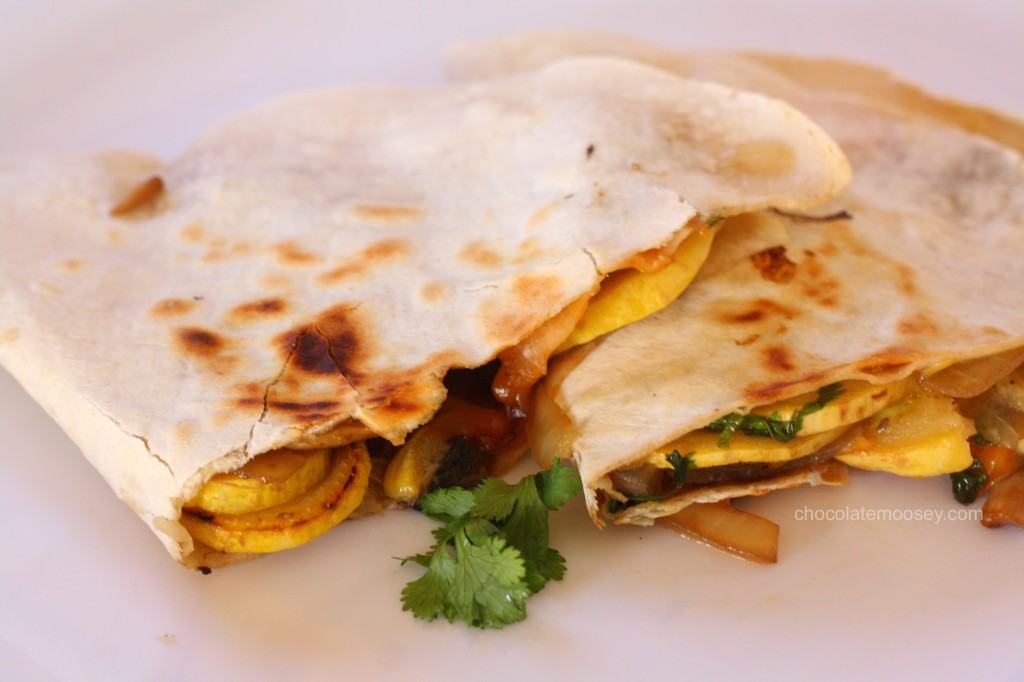 Summer Squash and Mushroom Quesadillas