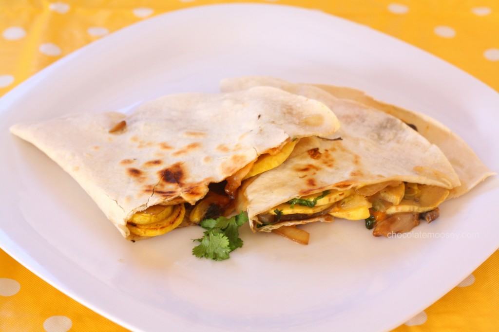 Summer Squash and Mushroom Quesadillas 