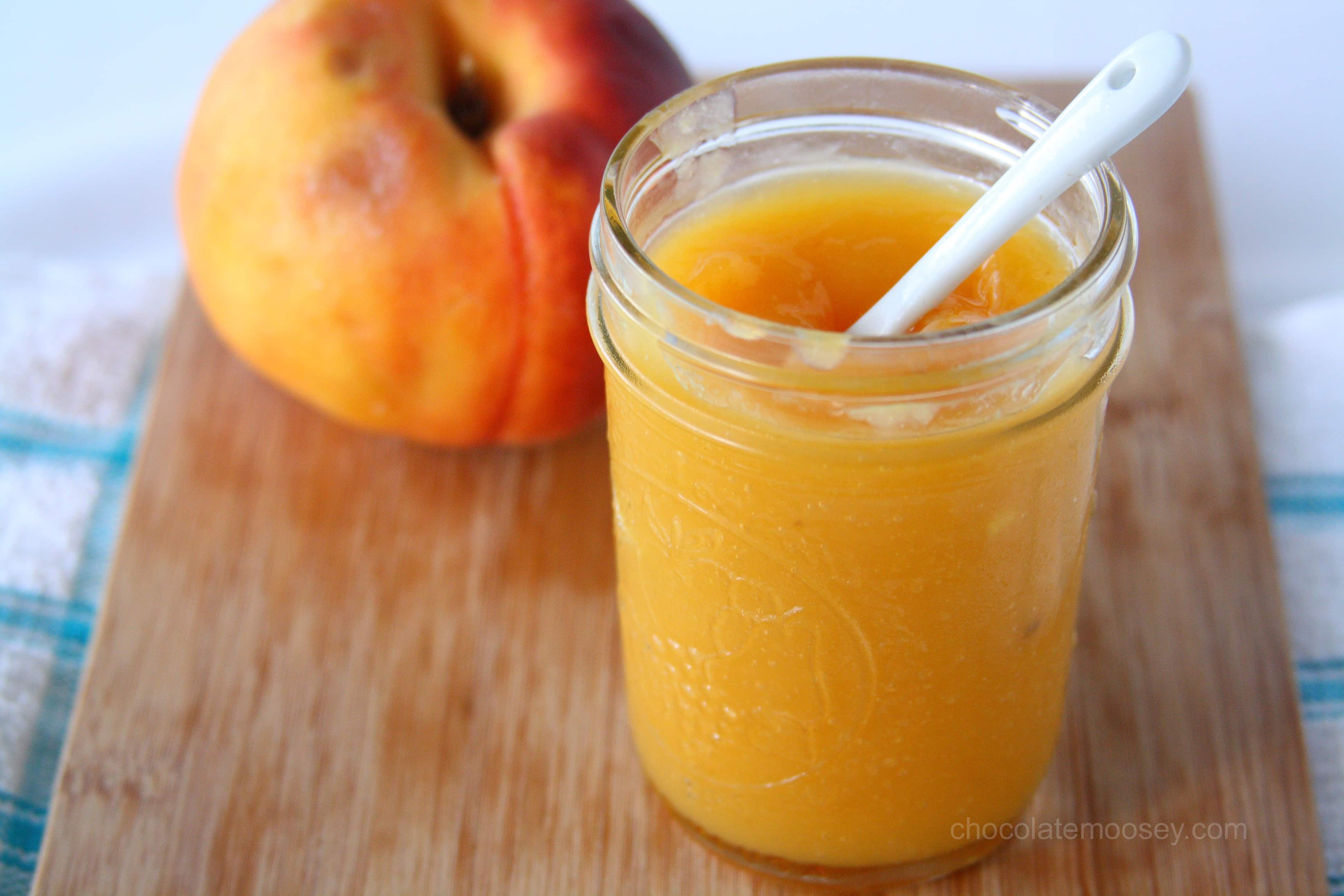 Peach curd in a jar