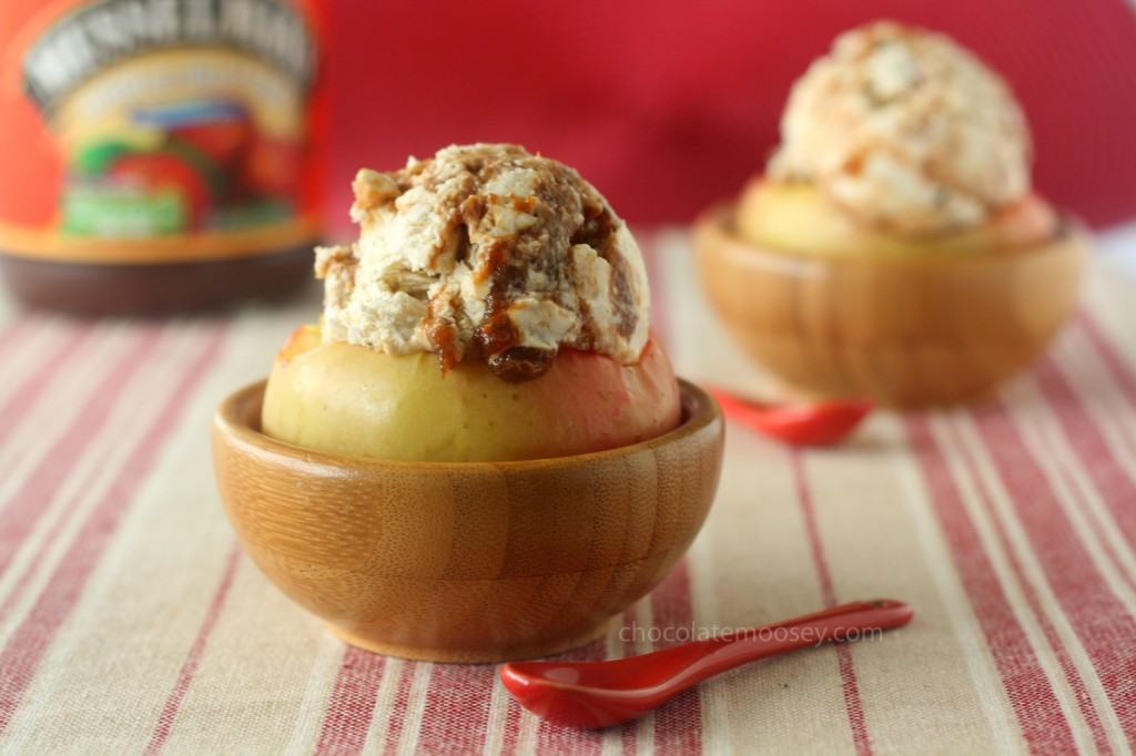 Apple Butter Cheesecake Ice Cream in Apple Bowls