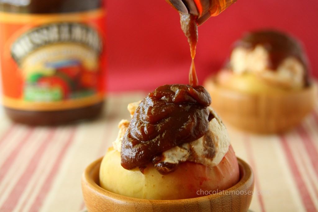 Apple Butter Cheesecake Ice Cream in Apple Bowls