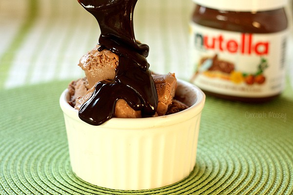 Nutella Ice Cream with Nutella hot fudge sauce