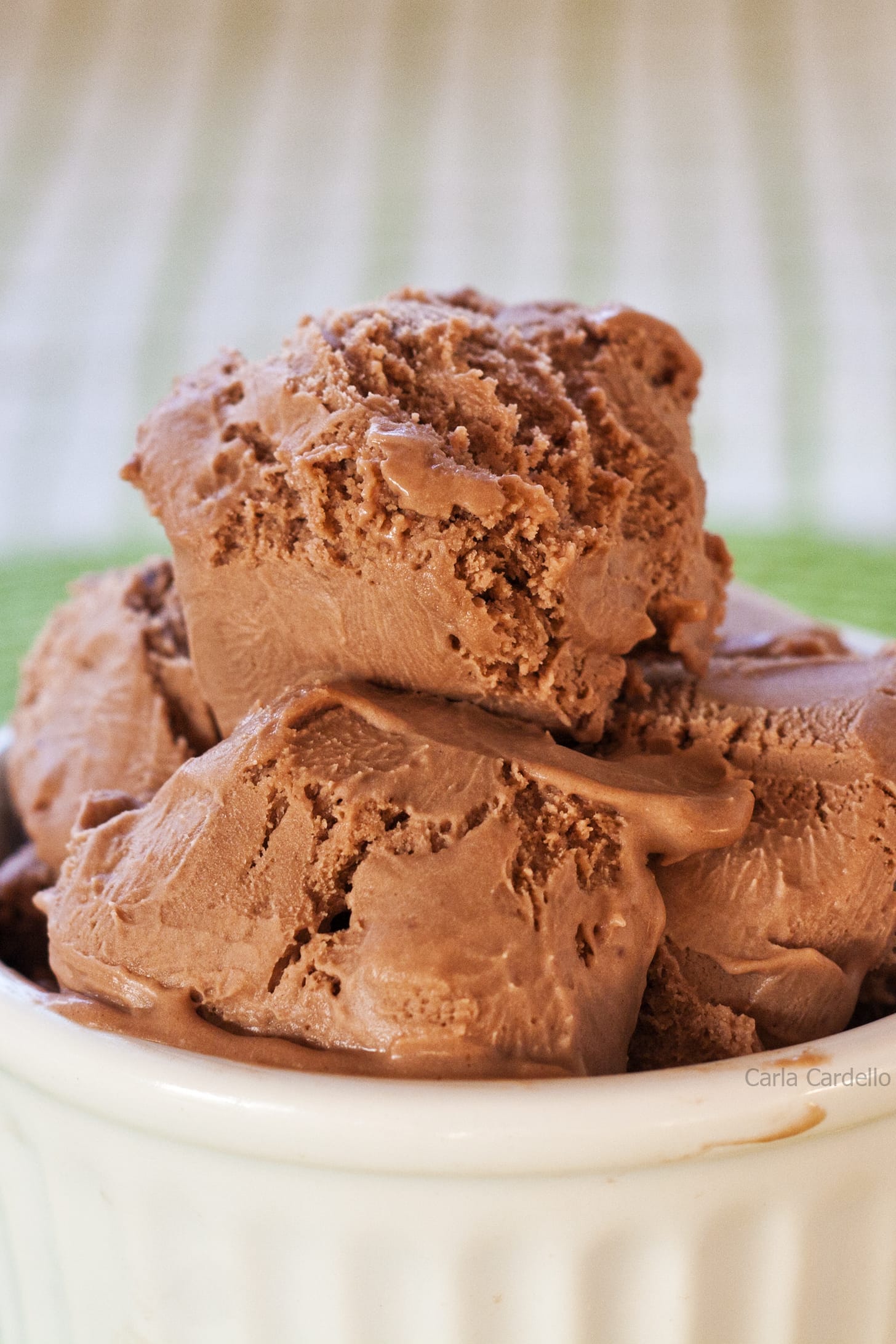 Nutella Ice Cream in white bowl