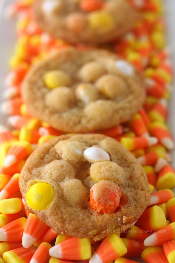 White Chocolate Candy Corn MnM Cookies