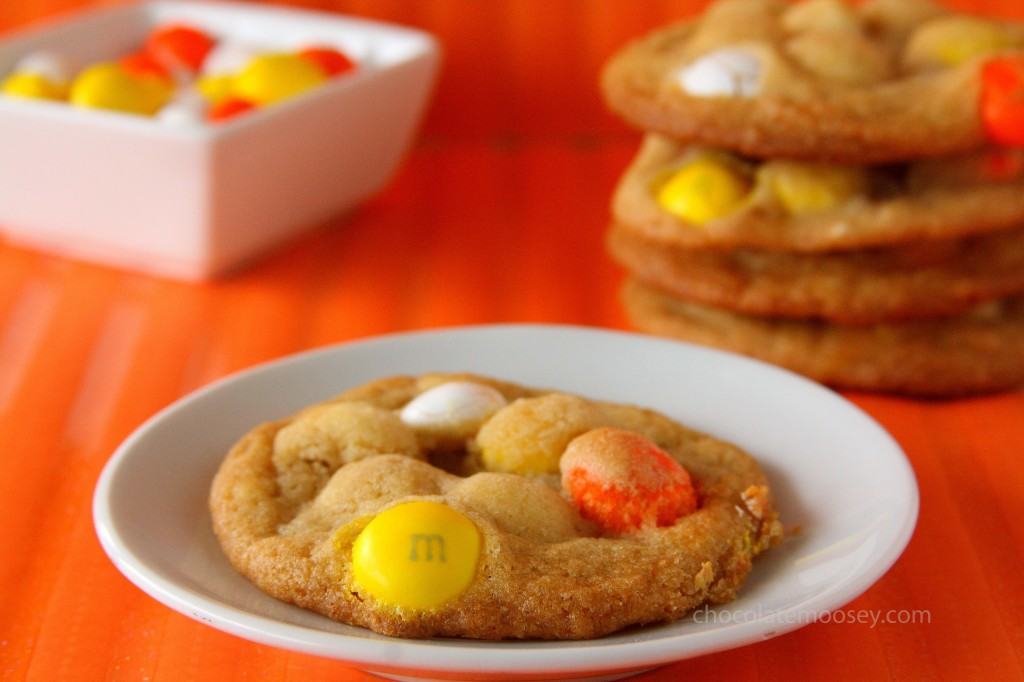 White Chocolate Candy Corn MnM Cookies