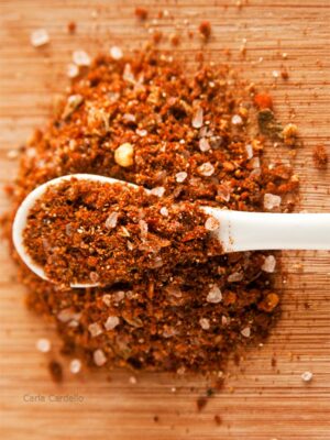 Fajita seasoning on white spoon