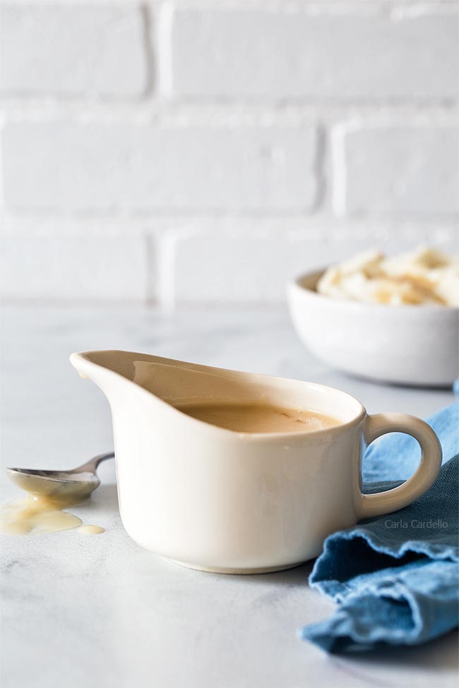 Gravy In Gravy Boat With Spoon