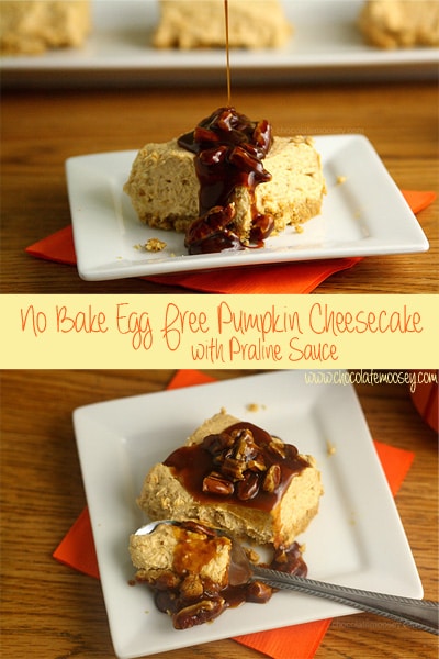 eggless No Bake Pumpkin Cheesecake Bars in 8x8 pan
