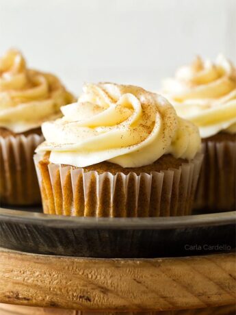 Close up of pumpkin cupcake