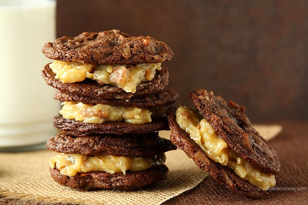 Award Winning German Chocolate Cake Sandwich Cookies