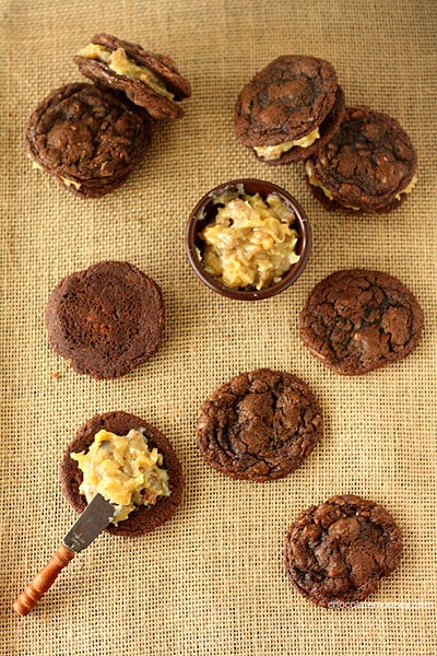 Award Winning German Chocolate Cake Sandwich Cookies from www.chocolatemoosey.com Award Winning German Chocolate Cake Sandwich Cookies