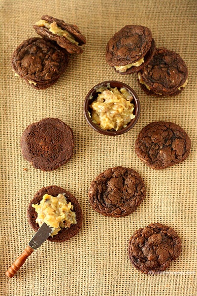 Award Winning German Chocolate Cake Sandwich Cookies