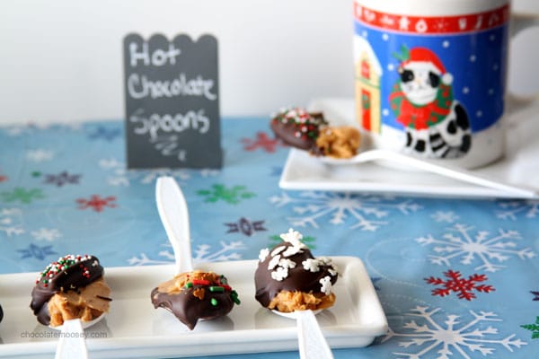 Chocolate Peanut Butter Hot Chocolate Spoons